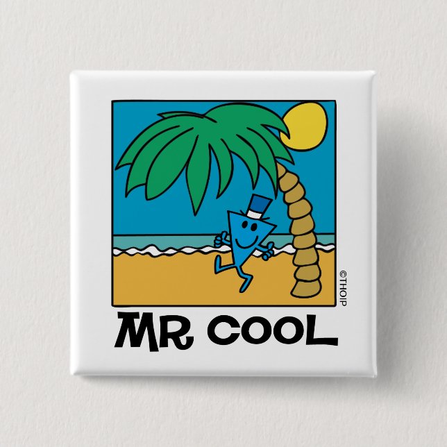 Beach Fun With Mr. Cool 15 Cm Square Badge (Front)