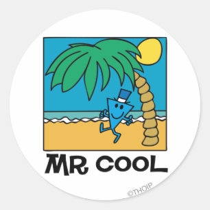 Beach Fun With Mr. Cool Classic Round Sticker
