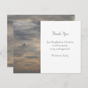 Beach Funeral / Memorial Thank You Flat Note Card