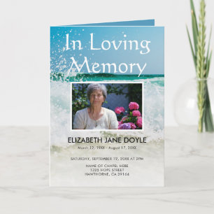 Beach Funeral Program   Order of Service