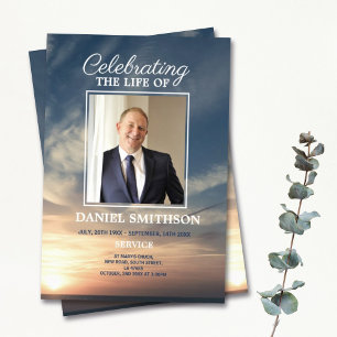 Beach Funeral Service Program Celebration of Life  Flyer