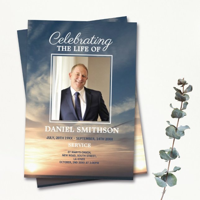 Beach Funeral Service Program Celebration of Life  Flyer (Creator Uploaded)