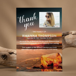 Beach Funeral Sympathy Photo Thank You Card