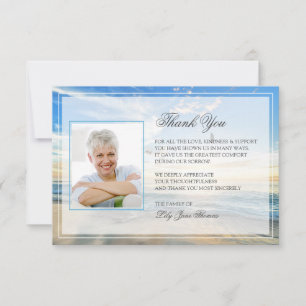 Beach Funeral Thank You Card   Memorial Card