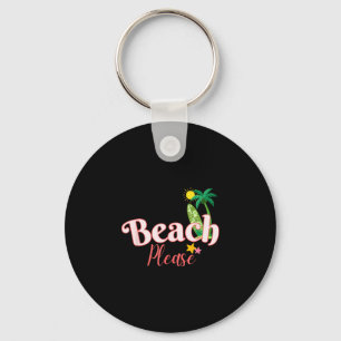 Beach funny summer vacation graphic cute seaside key ring