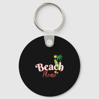 Beach funny summer vacation graphic cute seaside key ring