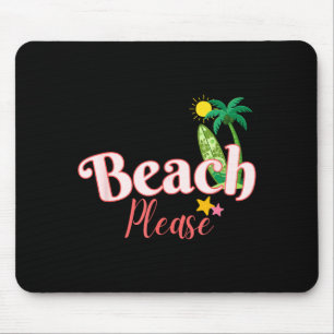Beach funny summer vacation graphic cute seaside mouse pad