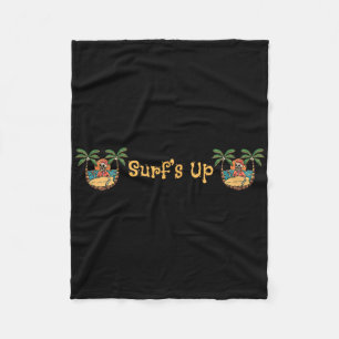 Beach Funny Sun Surfing Skeleton Jacksonville Beac Fleece Blanket
