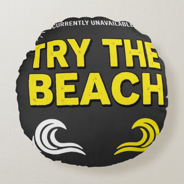  Beach Funny Vacation Round Cushion (Front)