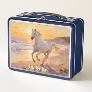 Beach Gallop at Sunrise Metal Lunch Box