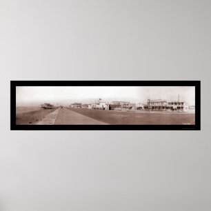 Beach Galveston, TX Photo 1910 Poster