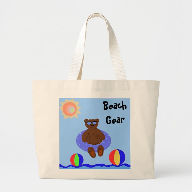 Beach Gear Large Tote Bag (Front)