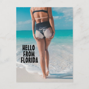 BEACH GIRL BIKINI sand on butt FLORIDA POSTCARDS