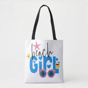 Beach Girl Fun Typography Vacation Tote Bag