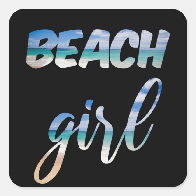 Beach Girl Square Sticker (Front)