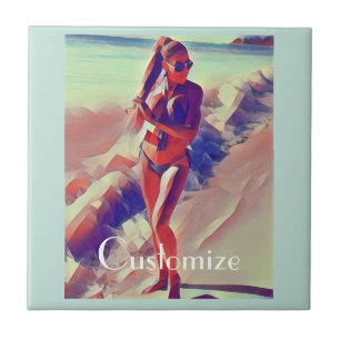 Beach Girl Thunder_Cove  Ceramic Tile