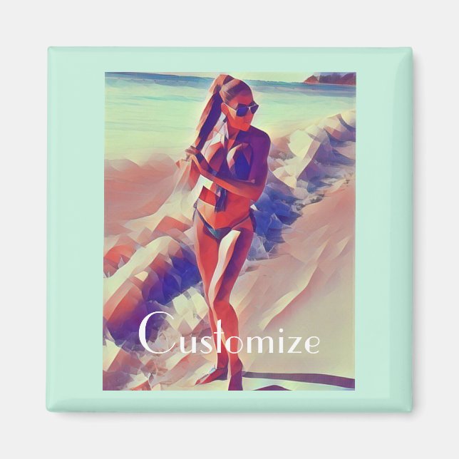 Beach Girl Thunder_Cove Magnet (Front)