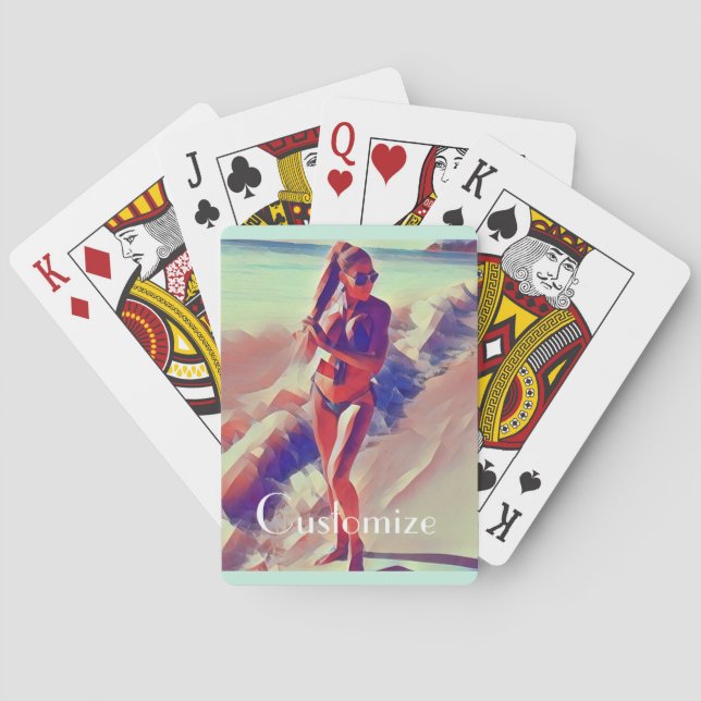 Beach Girl Thunder_Cove Playing Cards (Back)