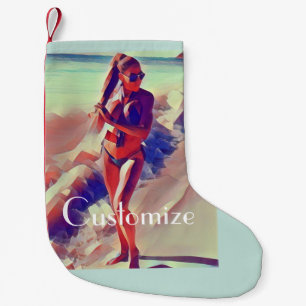 Beach Girl Thunder_Cove  Small Christmas Stocking