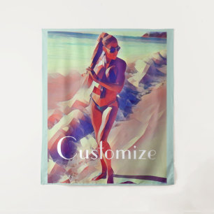 Beach Girl Thunder_Cove Tapestry