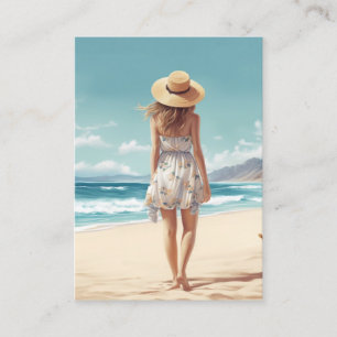Beach Girls Summer Beach Background Business Card