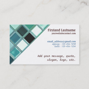Beach Glass Mosaic Tile Art Business Card