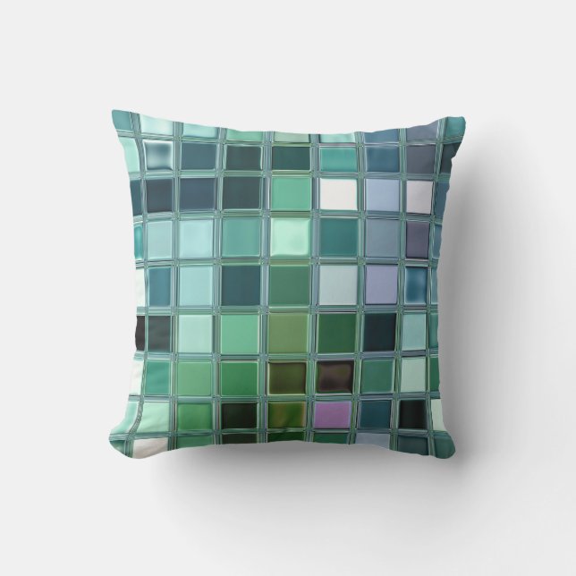 Beach Glass Mosaic Tile Art Cushion (Front)