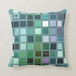 Beach Glass Mosaic Tile Art Cushion