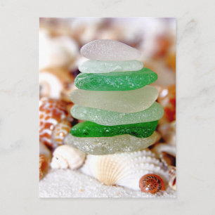 Beach Glass & Seashells Postcard