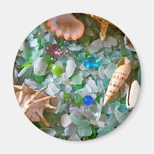 Beach Glass with Shells Magnet