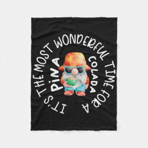 Beach Gnome Christmas Tail Pina Colada  Fleece Blanket