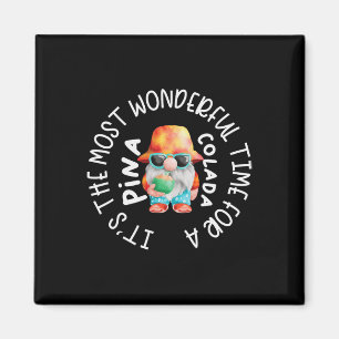 Beach Gnome Christmas Tail Pina Colada Magnet