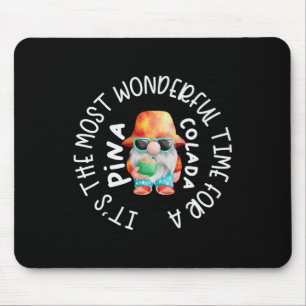 Beach Gnome Christmas Tail Pina Colada Mouse Pad