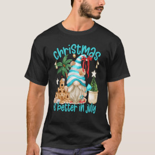 Beach Gnome Mens Christmas In July Is Better In Fl T-Shirt