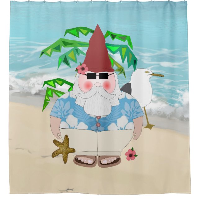Beach Gnome Shower Curtain (Front)