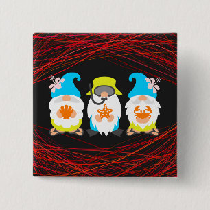 Beach Gnomes-52521 15 Cm Square Badge