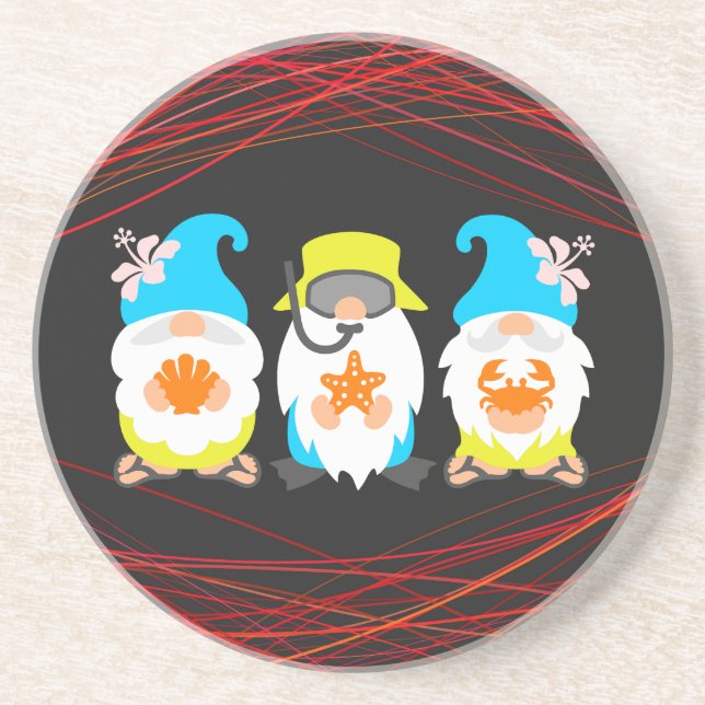 Beach Gnomes-52521 Coaster (Front)