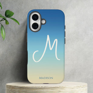 Beach Gradient Monogram  iPhone 16 Case