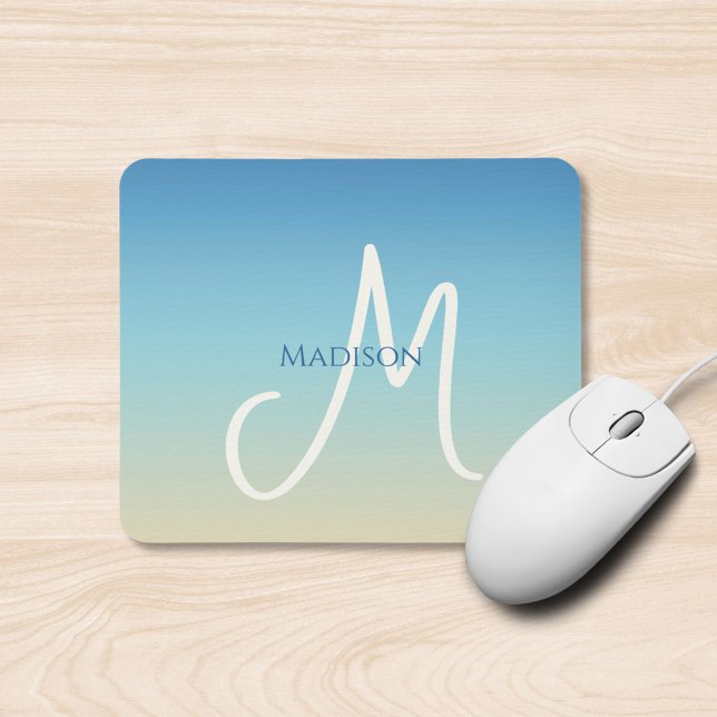 Beach Gradient Monogram  Mouse Pad (Creator Uploaded)