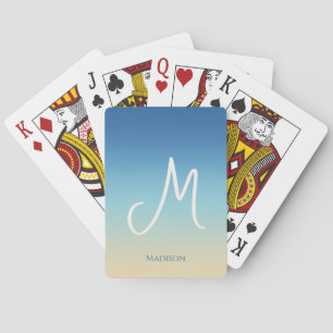 Beach Gradient Monogram Playing Cards