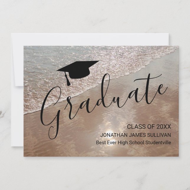 Beach Graduation Announcement (Front)