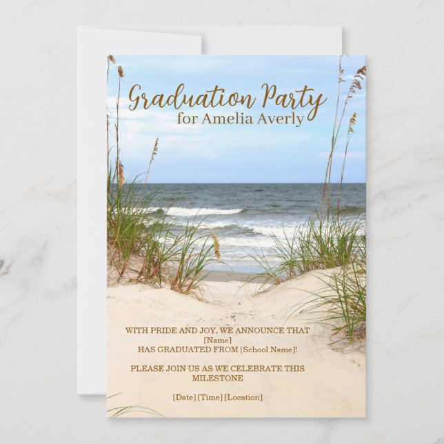 Beach Graduation Party Invitation (Front)