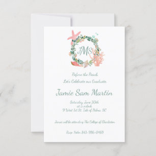 Beach Graduation Party Invite Announcement