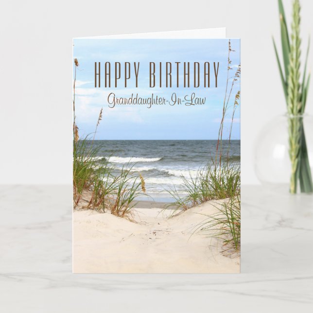 Beach Granddaughter-In-Law Birthday Card (Front)