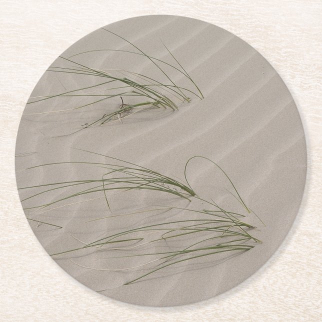 Beach Grass Round Paper Coaster (Front)