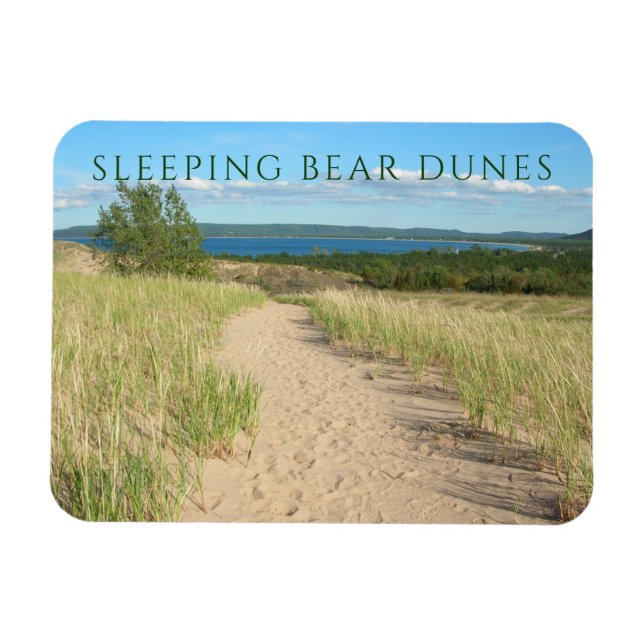 Beach Grass, Sand, Sleeping Bear Trail, Michigan Magnet (Horizontal)