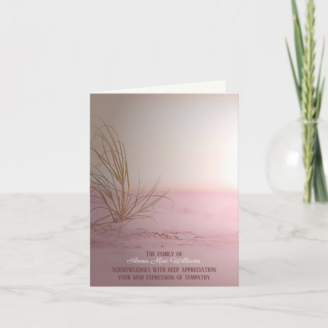 Beach Grass Sympathy Thank You Card (Front)