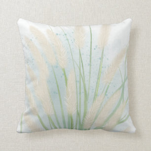 Beach Grass Watercolor Cushion