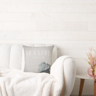 Beach Grey Seashell Seaside Cape Cod  Cushion