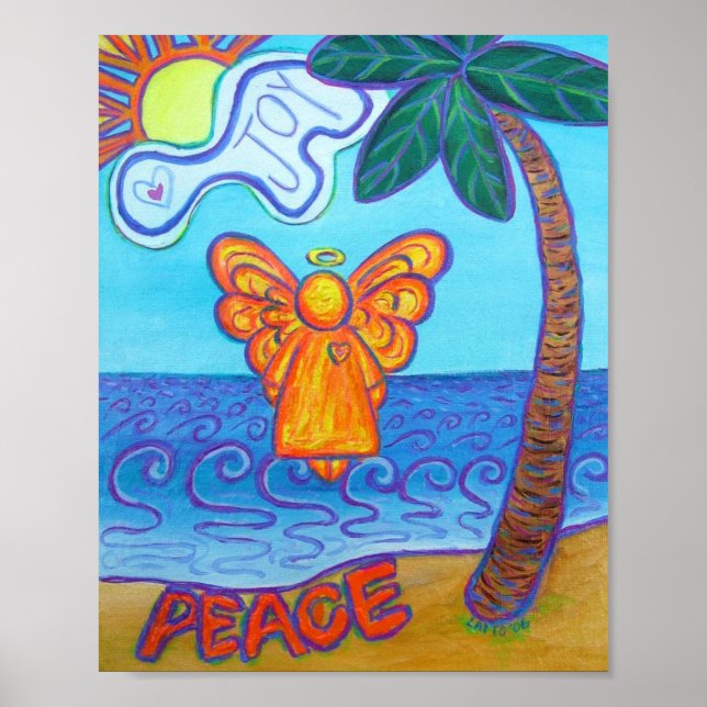 Beach Guardian Angel Custom Poster Art Prints (Front)